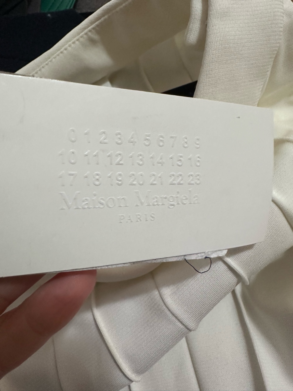 Maison Margiela NWT ivory/ paint print pleated sleeveless midi dress-40 (US 6) - Picture 13 of 16